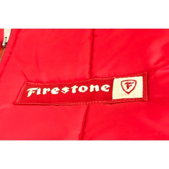 Firestone Red Vest Vintage Reversible Size S Retro Auto Racing Mechanic Jacket - Picture 3 of 16